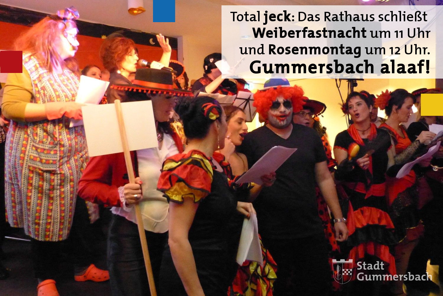 Öffnungszeiten des Rathauses an Karneval